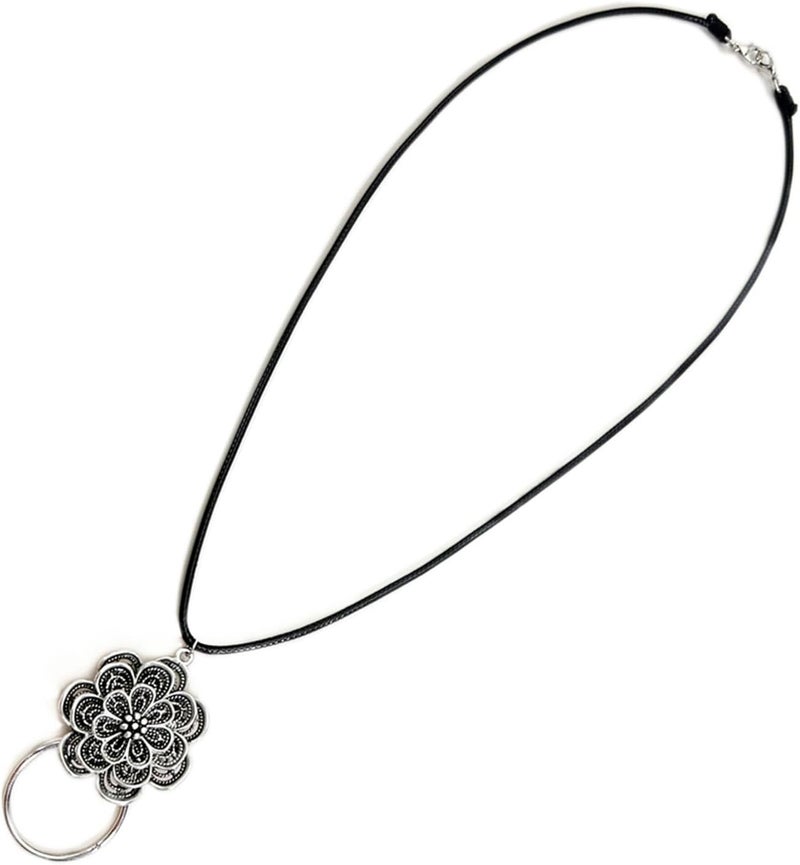 Decker Glasses Necklace Sunglasses Holder Hanging Ring Leather Cord Eyeglasses Strap Flower Loop Ring - Image 5